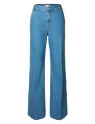 Slfevelyn Hw Extra Wide Jeans Blue Selected