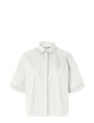 Slfnovi Ss Crochet Detail Shirt B White Selected