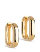 Square Hoops 18 Mm Gold Enamel Copenhagen