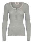 Rmwbalta Ls Regular Placket T-Shirt Grey RM By Rosemunde
