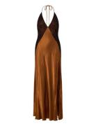 Estrella Halter Maxi Dress Brown Bardot