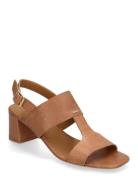 Sandals - Block Heels Brown ANGULUS