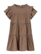 Blooming Ss Dress Brown Fliink