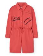 Squirrel Kid Short Jumpsuit Red Red THE ANIMALS OBSERVATORY
