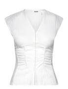 Crinkle Fitted Top White Weekday
