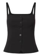 Square Neck Waistcoat Top Black Weekday