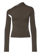 Asymmetric Draped Long-Sleeved Top Black Weekday