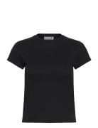 Slim Short-Sleeved Cotton T-Shirt Black Weekday