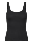 Close Fitted Ribbed Singlet Black Weekday