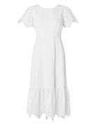 Slfkelli Ss Ankle Broderi Dress B White Selected