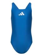 Adidas Solid Small Logo Swimsuit Blue Adidas Performance