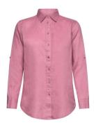 Relaxed Fit Linen Roll Tab–Sleeve Shirt Pink Lauren Ralph Lauren
