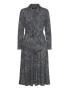 Paisley Crepe Midi Dress Navy Lauren Ralph Lauren