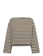 Striped Boatneck Mariner Tee Khaki Polo Ralph Lauren