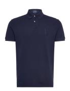Custom Slim Fit Big Pony Mesh Polo Shirt Navy Polo Ralph Lauren