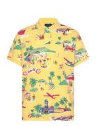 Custom Slim Polo Bear Mesh Polo Shirt Yellow Polo Ralph Lauren