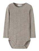 Nmmwang Wool Needle Ls Body Solid Grey Name It