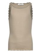 Rkbalta Modal Sl Lace Top Beige Rosemunde Kids