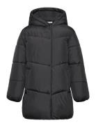 Hood Puffer Coat Black Mango