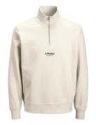 Jjesoho Sweat Quarter Zip Hn Noos Jnr Cream Jack & J S