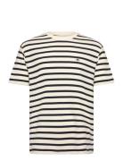 Waffle Stripe Ss T-Shirt Cream GANT