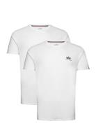 Basic T Small Logo 2 Pack White Alpha Industries
