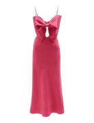 Paula Bow Maxi Dress Pink Bardot