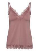 Rwbillie Sl Lace Strap Top Pink Rosemunde