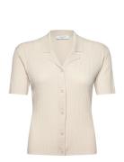 Rwrosie Ss Regular Cardigan Cream Rosemunde