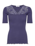 Rwbernadine 2/4 Regular V-Neck T-Sh Purple Rosemunde