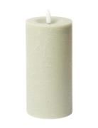 Rustic Finish Led Pillar Candle Green C'est Bon