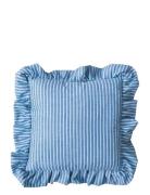 Frill Cushion Stripe Blue Mimou