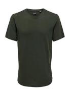 Onsmatt Life Longy Ss Tee Green ONLY & SONS