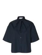 Slfaya-Juno 2/4 Bow Shirt Navy Selected
