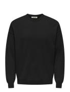 Onsjob Rlx Ls Boucle Crew Knit Black ONLY & SONS