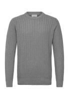 Recycle Structure Knit O-Neckrecycle Structure Knit O-Neck Grey Lindbe...