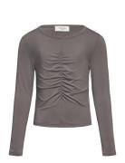 Rkbillie Ls Short Wrinkle T-Shirt Grey Rosemunde Kids