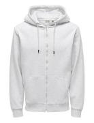 Onsceres Zip Thr. Hoodie Sweat Noos Grey ONLY & SONS