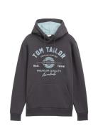 Hoodie With Print Grey Tom Tailor