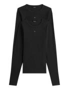 Tjw 2Pack Slim Essential Rib Ls Black Tommy Jeans