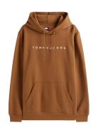 Tjm Reg Linear Logo Hoodie Ext Brown Tommy Jeans
