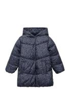 Floral-Print Coat Navy Mango