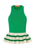 2383 Lightweight Knit, Ruffle Tank Green STINE GOYA