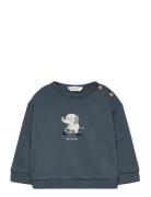 Printed Cotton Sweatshirt Navy Mango