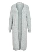 Objmilu Ls Lo Long Knit Cardigan Noos Grey Object