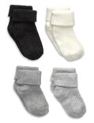 4 Pack Ribbed Socks Grey Mango