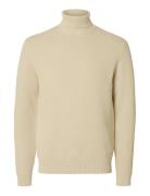 Slhdane Ls Knit Structure Roll Neck Noos Cream Selected