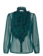 Liljasz Crinkle Ls Shirt Blue Saint Tropez