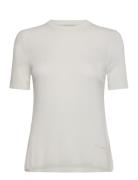 Fine Gauge Viscose Short Sleeve White Calvin Klein