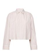 Yd Stripe Boxy Cropped Shirt Pink Calvin Klein Jeans